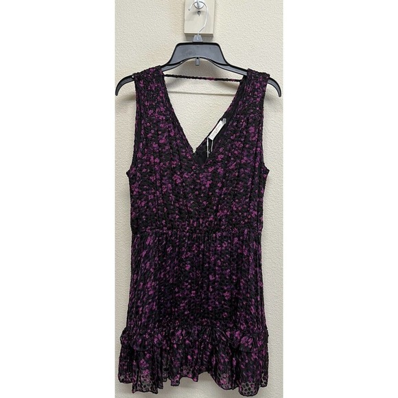 Ramy Brook Dresses & Skirts - Ramy Brook Womens Romina Black/Plum Printed Mini Cocktail Dress Size 6 NEW